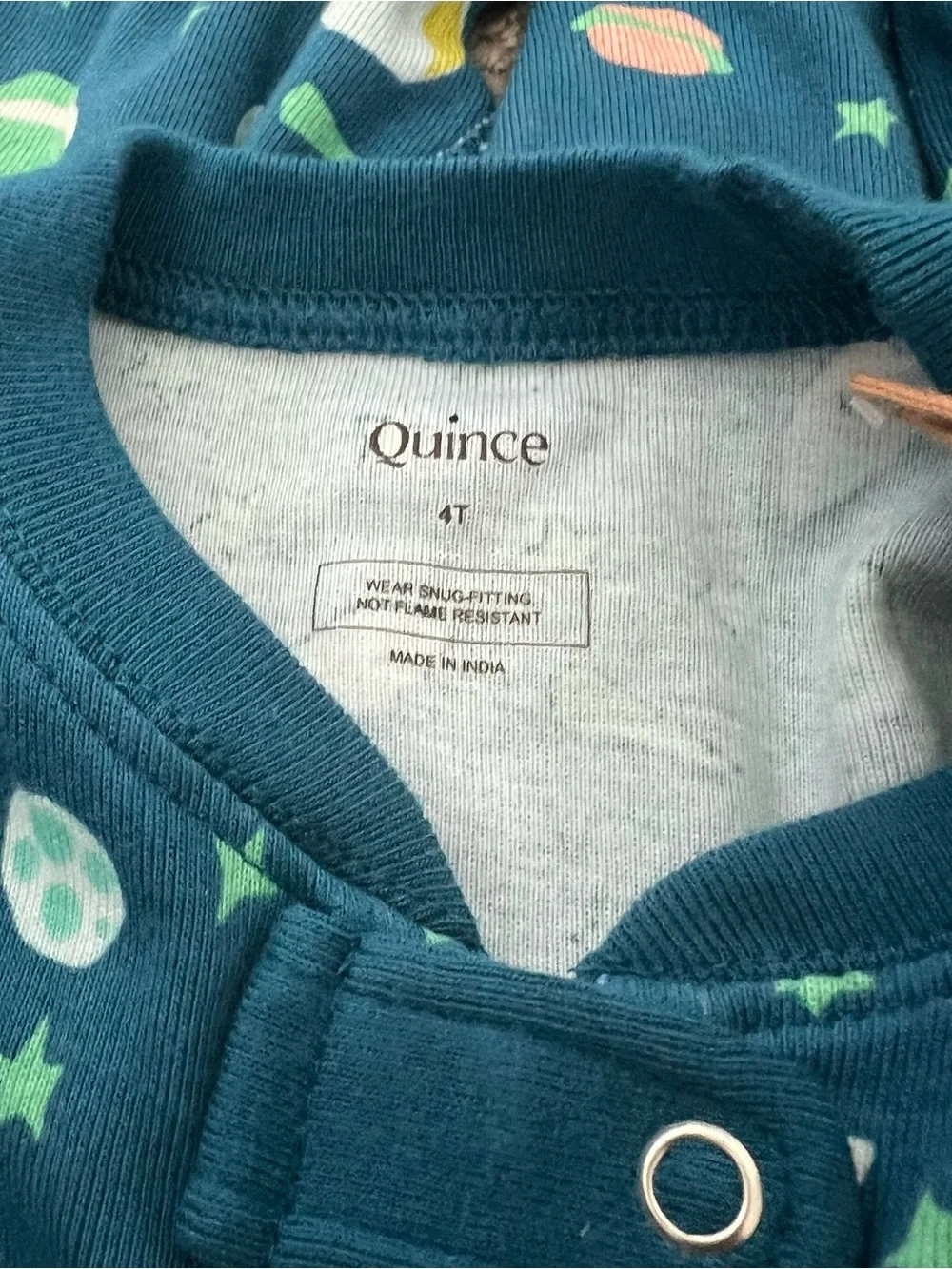 Quince Kids' Teal Space-Print Zip One-Piece Size 4 NWT